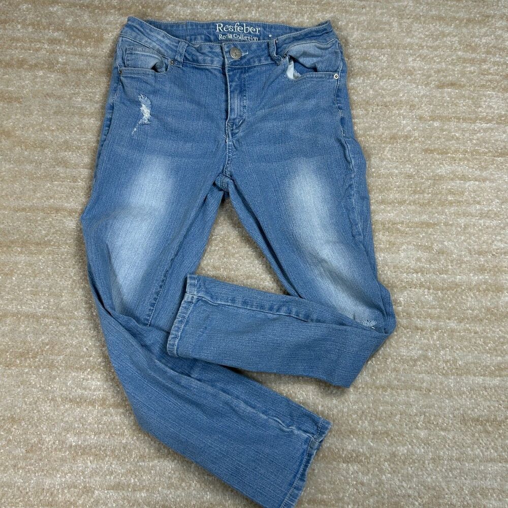 Resfeber Womens 2 Blue Capri Jeans Distressed Casual Rona Collection